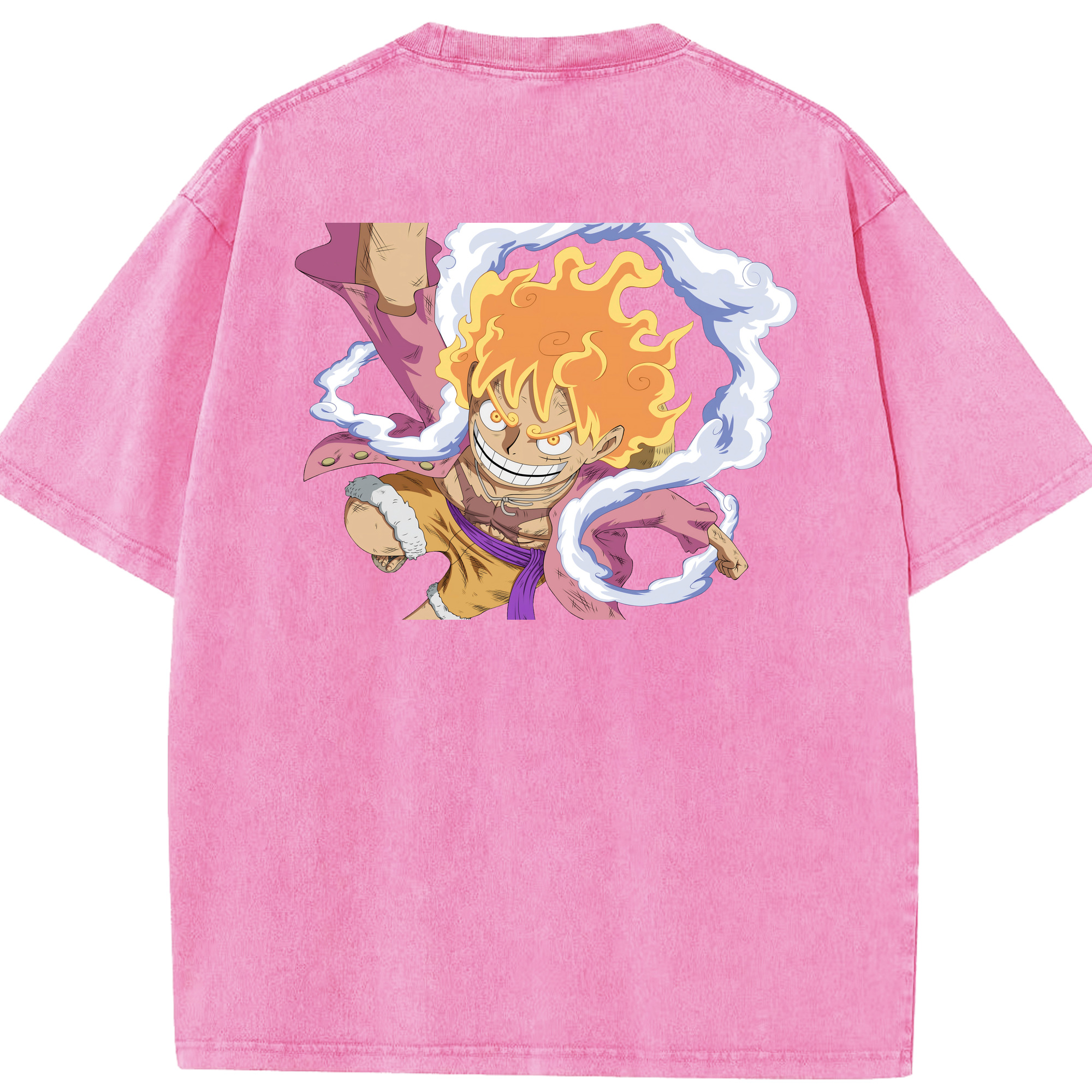 ワンピース モンキー・D・ルフィ ONE PIECE Monkey D. Luffy 綿100% ヴィンテージ風 半袖Tシャツ（背面プリント）